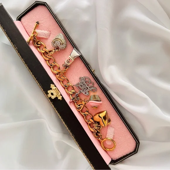 Juicy Couture Vintage  Gold Bracelet with charms - Picture 5 of 16